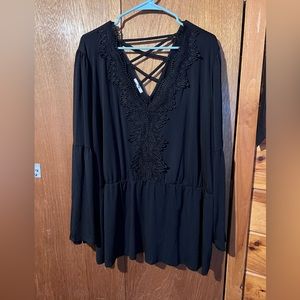 Black peplum blouse